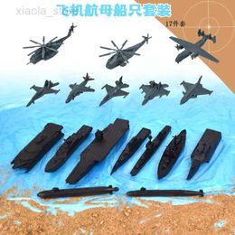 Model Set Plastic Finished Ship Aircraft Carrier Destroyer Battle Frigate Fighter Helicopter Children's Toy Model HKD230706