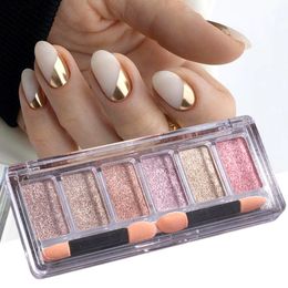 Nail Glitter 4 or 6 Colours Metallic Nails Chrome Solid Magic Mirror Powder Rose Gold Pink Glitter Nail Art Gel Polishing Pigments LA19331 230705