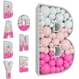 Other Event Party Supplies Balloon Filling Box Baby Letter Frame Baby Shower Decoration Boy Girl ONE Birthday Party Decoration Kids Giant Figure Ballon Box 230706