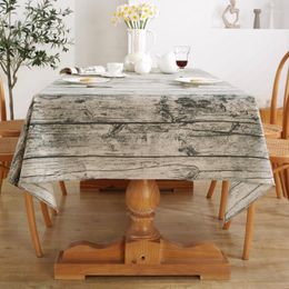 Table Cloth Wood Grain Cotton And Linen Tapete Imitation Tree Bark Rectangular For Nappe Cover