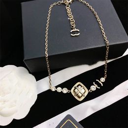 Designer Gold C-Letter ccity Pendant Necklaces Crysatal Rhinestone Choker Brand Chain Necklaces for Women man Wedding Party Jewellery Couple Gifts 8933