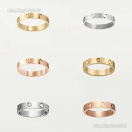 2023 NEW Love Screw Ring Mens Rings for Woman Classic Luxury Lover Ring For Love Wedding Diamond Ring 18K Gold Silver Rose Never Fade Not Allergic -4/5/6mm