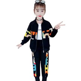 Girls Clothing sets Autumn Spring Tracksuit For Girl Suit Pants Set Cotton Clothes Kids Costumes 4-12 Years Casual Sport Style Out217J
