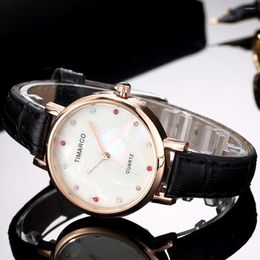 Wristwatches 2023 Fashion Women's Watch Luxury Rhinestone Crystal Watches Ladies Leather Quartz Clock Drop Montre Uhr