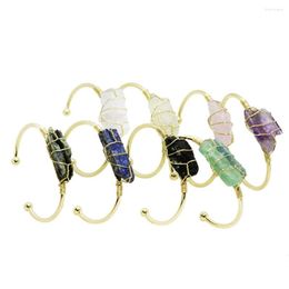 Bangle Exquisite Wrap Thread Natural Stone Bracelet Geometric Irregular Crystal Semi Gem Daily For Unisex