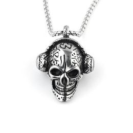 5Pcs Personality Fashion Headphone Skull Pendant Necklace Gothic Mens Womens Jewellery