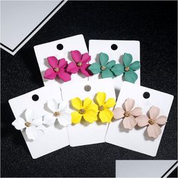 Stud Korean Cute Small Flower Earrings For Women Trendy Fresh And Sweet Statement Earring Girl 2022 Fashion Jewellery Gift Drop Deliver Dh48E