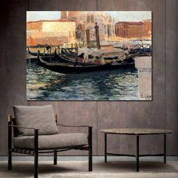 Spanish Landscapes Canvas Art La Salute Venecia Joaquin Sorolla Y Bastida Painting Handmade Modern Office Decor