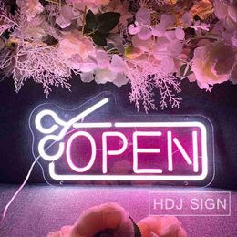 hairdresser's Barber Hair salon LED Neon Signboard Business Display Sign Shop Store Studio Decoration Wall Decor HKD230706