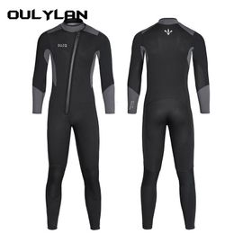 Swim Wear Oulylan 5m Man Diving Suit Swimming Wetsuit Neoprene Men Ultra Stretch Thickened Plus Fleece Cold Warm Onepiece 230706