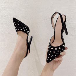 Sandals LTARTA Pointy Side Air Color Diamond With One-button Style Fashionable Slim Heels High Women ZL