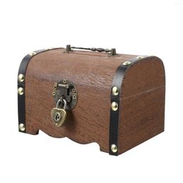 Gift Wrap Pirate With Heart Lock Vintage Wood Storage Box For Birthday Wedding Nursery Office Decoration Displays Toys Pos