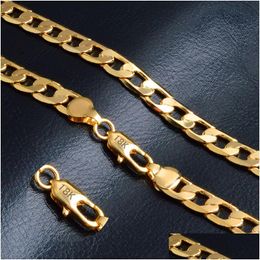 Chains 4-10Mm Gold Cuban Link Chain Necklace For Women Men 20 Inches Hip Hop Rapper Choker Fashion Jewelry Gift Drop Delivery Neckla Dhwlx