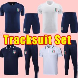 23/24 Italia BONUCCI Soccer tracksuits JORGINHO INSIGNE VERRATTI HIESA BARELLA SPINAZZOLA CHIELLINI ItalyS 2023 2024 short sleeve polo training set pants