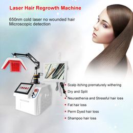 Portable 650nm Diode Laser Hair Regrowth Machine LED Red Light Infrared Therapy Anti-hair removal Laser Hair Growth Treatment Equipment