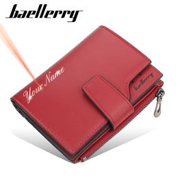 2021 New Women Wallets Name Customised Fashion Short PU Leather Quality Card Holder Classic Female Purse Zipper Wallet For Women