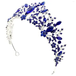 Bandanas Bridal Headband Wedding Women Tiara Hair Baroque Crystal Bride Head Hoop Rhinestone Accessories Prom Tiaras Blue Girl Headpieces