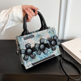 Evening Bags Brand Jacquard Embroidery Canvas Handbag Tote Bag For Women Luxury Designer Female Small Pu Leather Crossbody Shoulder