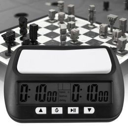 Wall Clocks Chess Clock Digital Timer & Game 3-In-1 Multipurpose Portable Professional Black