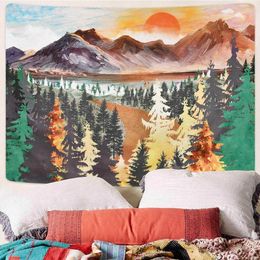Tapestries Dome Cameras SepYue Mountain Tapestry Wall Hanging Tapestry Wall for Home Room Trippy Dorm Decor Blanket Abstract Landscape Forest Hippie