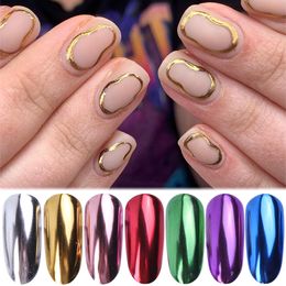 Nail Glitter Chrome Nail Powder Gold Silver Pink Metallic Rub Dust Mirror Effect For Nails Chameleon Pigment Glitter Manicure Decor NTCASX 230705