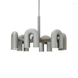 Chandeliers Nordic Creative Macaron Living Room Office Bar Home Decor U Shape Led Pendant Lamps Indoor Lighting Fixture