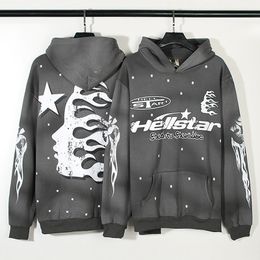 Men's Jackets Hellstar Hoodie High Street Retro Do Old HELLSTAR Print Quality Men Women Couple Hoodies Sweatshirt 230706