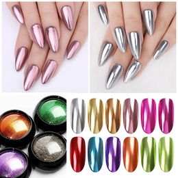 Nail Glitter 1Box Nail Mirror Glitter Powder Metallic Colourful Dust Metal Effect Nail Glitter Gold Nail Art UV Gel Polish Chrome Flakes Dust 230705