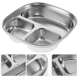 Bowls Metal Trays Auxiliary Board Dinner Plate Control Panel 304 Stainless Steel Kitchen Supply Tableware Divided Dish Baby