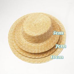 Wide Brim Hats &Dolphin Women Summer French Style Nature Straw Hat Pure Corlor Cap Temperament Flat Hepburn Big Eaves Sunhat Vacation