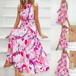 Casual Dresses 2023 Summer Women's Printed Bohemian Long Fall For Women Satin Formal Cocktail Dress