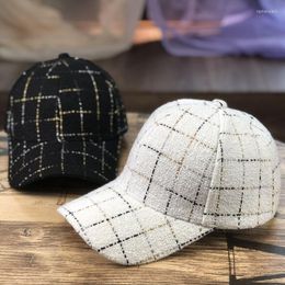 Ball Caps 2023 Black And White Plaid Baseball Cap Outdoor Men's Women's Wild Sun Hat Adjustable Back Button Sports Hip-hop