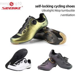 Cycling Footwear SIDEBIKE Self-locking Cycling Shoes Carbon Fiber Men's Sneakers Breathable Mtb Road Bike Shoes Outdoor Sports Bicycle Equipment HKD230706