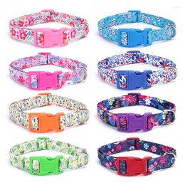 Dog Collars Pet Collar Personalized Flower Print Martingale Adjustable Breathable Nylon Necklace For Small Medium Large Dogs