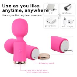 Vibrators Mini magic wand vibrators for woman clitoris stimulator av stick g point massager masturbator female toys 230706