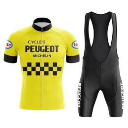 Cycling Jersey Sets PEUGEOTFULMens Clothing breathable short sleeve jersey for sports team training Summer mountain bike 230706