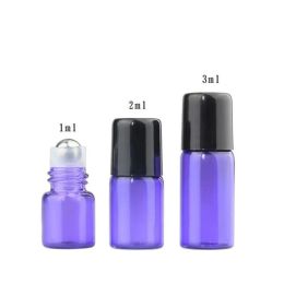 Wholesale Empty Amber Glass Essential oil Roll On Bottle with Stainless Steel Metal Ball for Perfume Oils