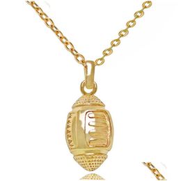 Pendant Necklaces 18K Gold American Football Sports For Women Rugby Shape Chains Fashion Lovers Jewellery Gift Drop Delivery Pendants Dhax4