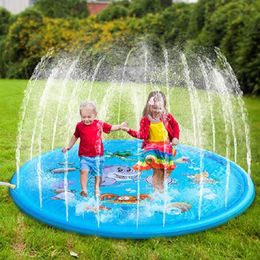 Sand Play Water Fun 100170 CM Children Play Water Mat Summer Beach Inflatable Water Spray Pad Outdoor Game Toy Lawn Swimming Pool Mat Kids Toys 230705