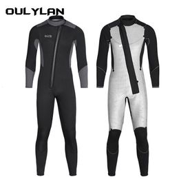 Swim Wear Oulylan Men Ultra Stretch Neoprene 5m Diving Suit Swimming Wetsuit Thickened Plus Fleece Cold Warm Onepiece 230706