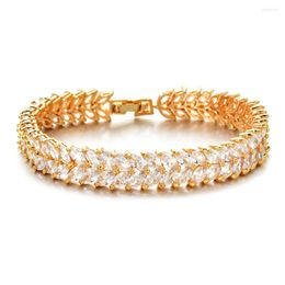 Strand High Quality Fashion Temperament Golden Zircon Bracelet For Women/girl Wedding Party Jewelry SL-022