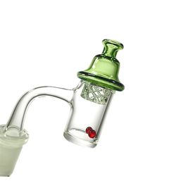 Full Weld 25mm Quartz Banger With Glass Cyclone Spinner Carb Cap Ruby Terp Slurper Pearl - 10mm 14mm Male Frosted Joint For Glass Rig Bong