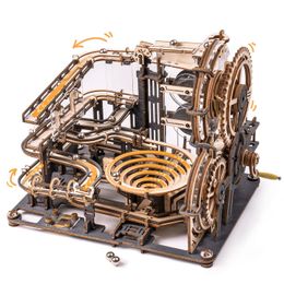 Gun Toys Robotime ROKR Marble Night City 3D Wooden Puzzle Games Assembly Waterwheel Model for Children Kids Birthday Gift 230705