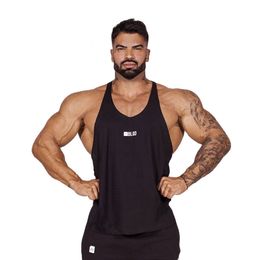 Men's Tank Tops Black Bodybuilding Tank Tops Men Gym Fitness Cotton Sleeveless Shirt Stringer Singlet Male Summer Casual Vest Training Clothing 230705