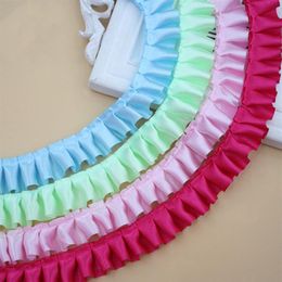 2 5cm wide 16colors Satin Ruffle Lace Trim Ribbon Pleated Tape Dress Doll and girl dress Clothes 0 98'' Width263l