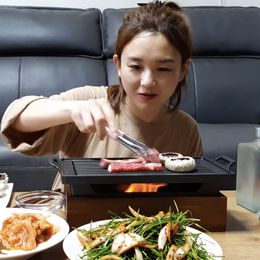 BBQ Grills Smokeless Portable Grill Korean Japanese Barbecue Charcoal Oven Alcohol Stove Household Nonstick Cooking Tools 2305706