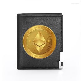 Wallets High Quality Ethereum Design Printing Leather Wallet Men Women Billfold Slim /ID Holders Inserts Short Purses