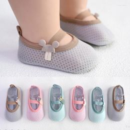 First Walkers 12Pairs Baby Socks With Rubber Soles Infant Sock Born Summer Children Floor Shoes Anti Slip Soft Sole Mesh