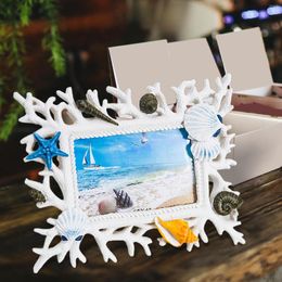 Frames Nautical Beach Themed Mediterranean Po Frame Holder Adornment Poster Display Picture For Bookcase Desktop