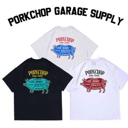 Men's T-Shirts Porkchop fugees oversized short sleeve t-shirt for men Clothing Japan Summer Motorcycle White tees for women tshirt 230705